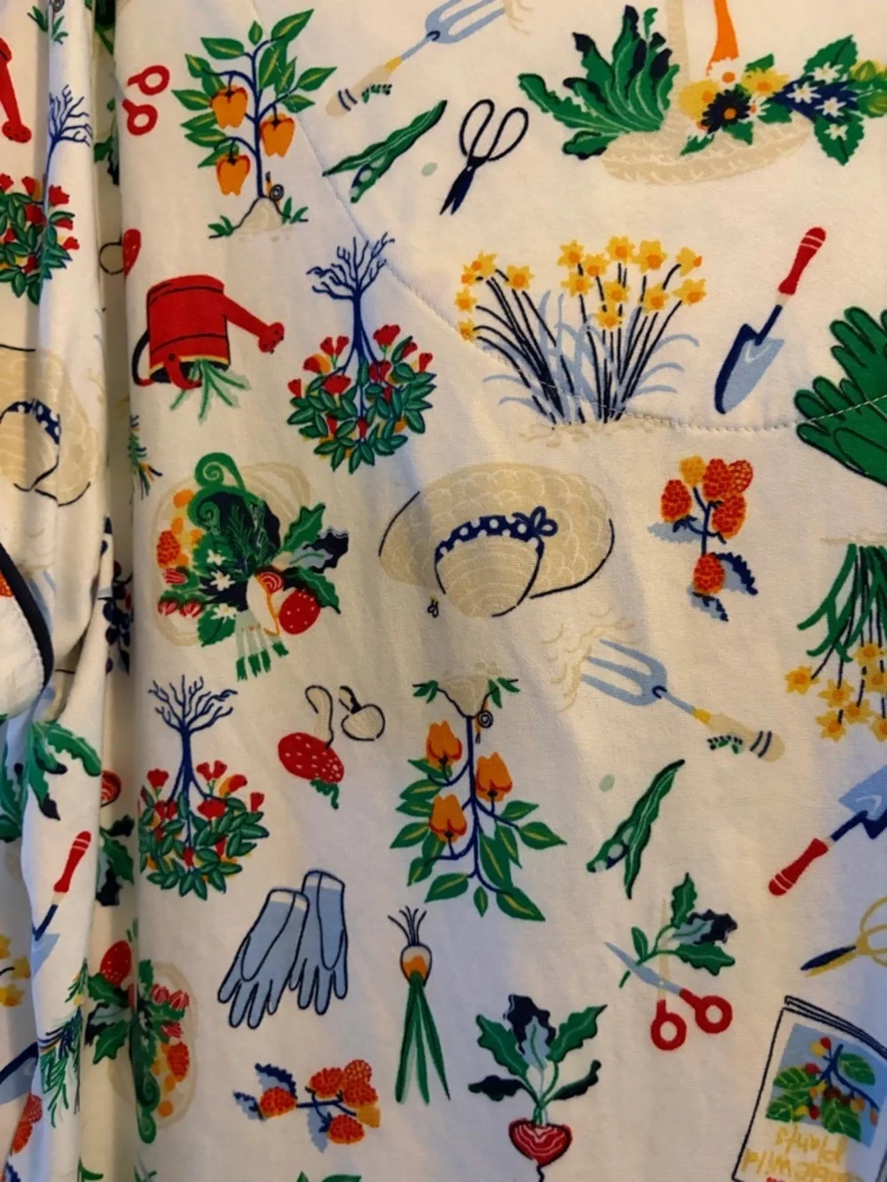 Kate Spade Gardening Icons 2 Piece Top Pant Stretch Knit Pajama Set Size Small